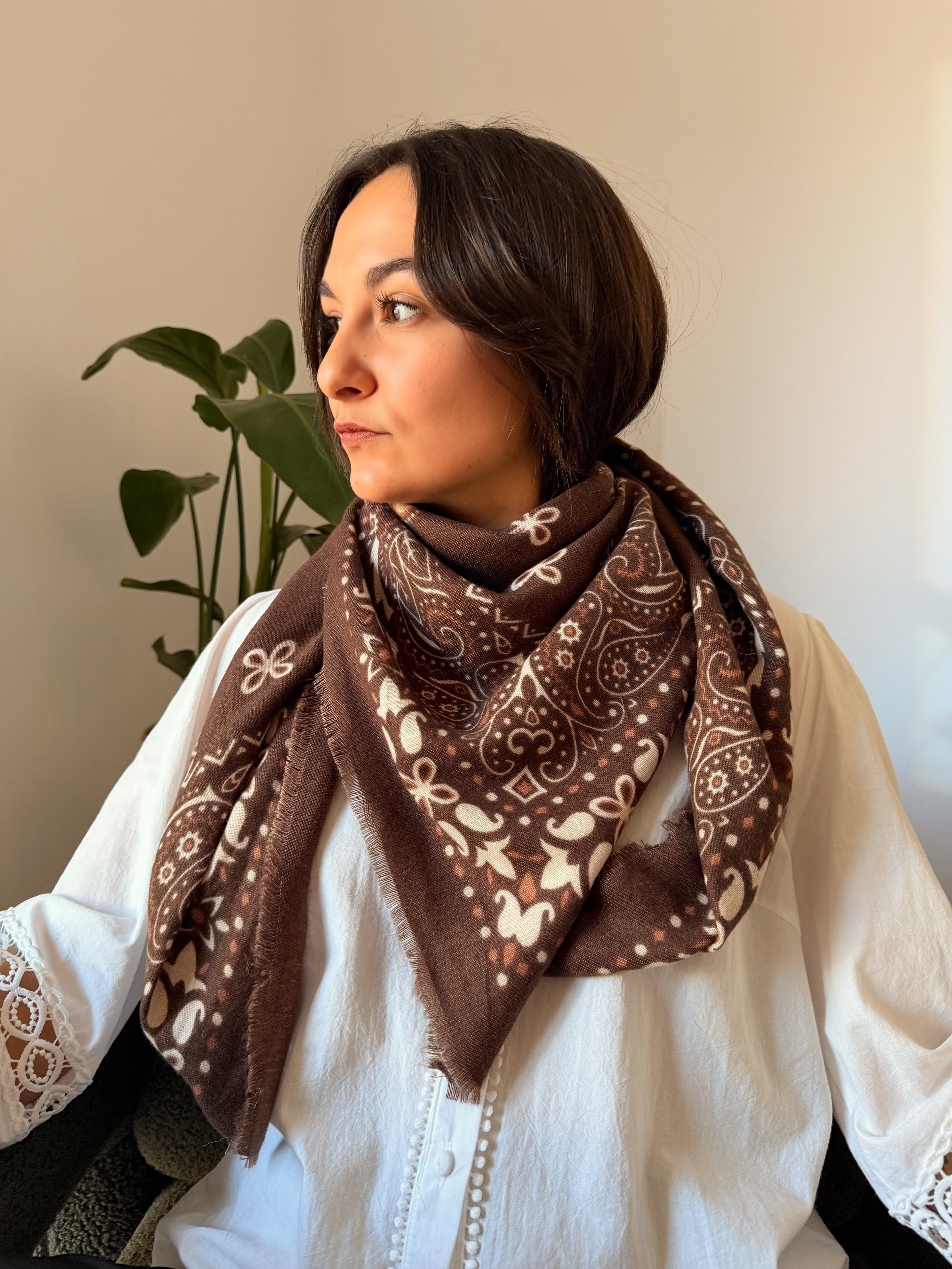 Foulard Nadine Marron