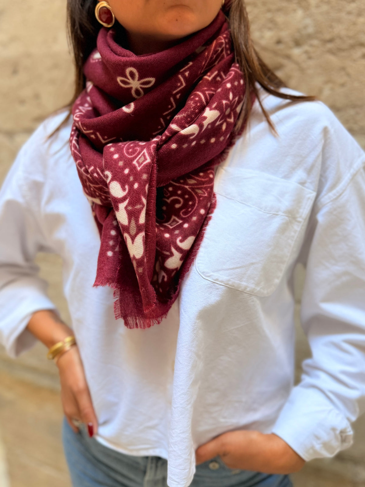 Foulard Nadine Bordeaux
