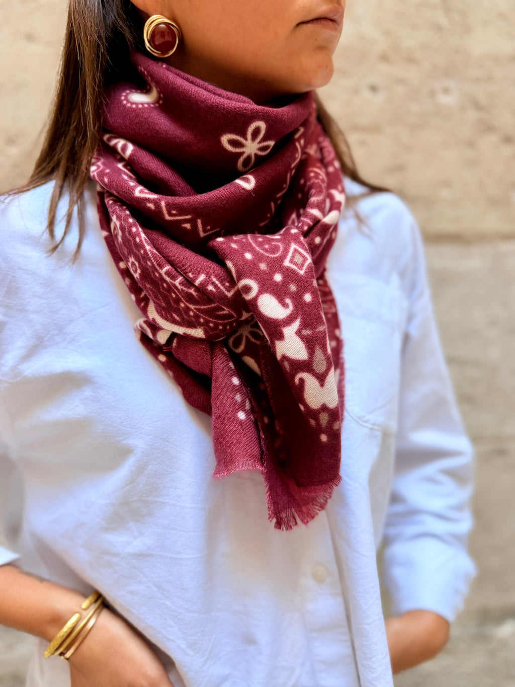 Foulard Nadine Bordeaux