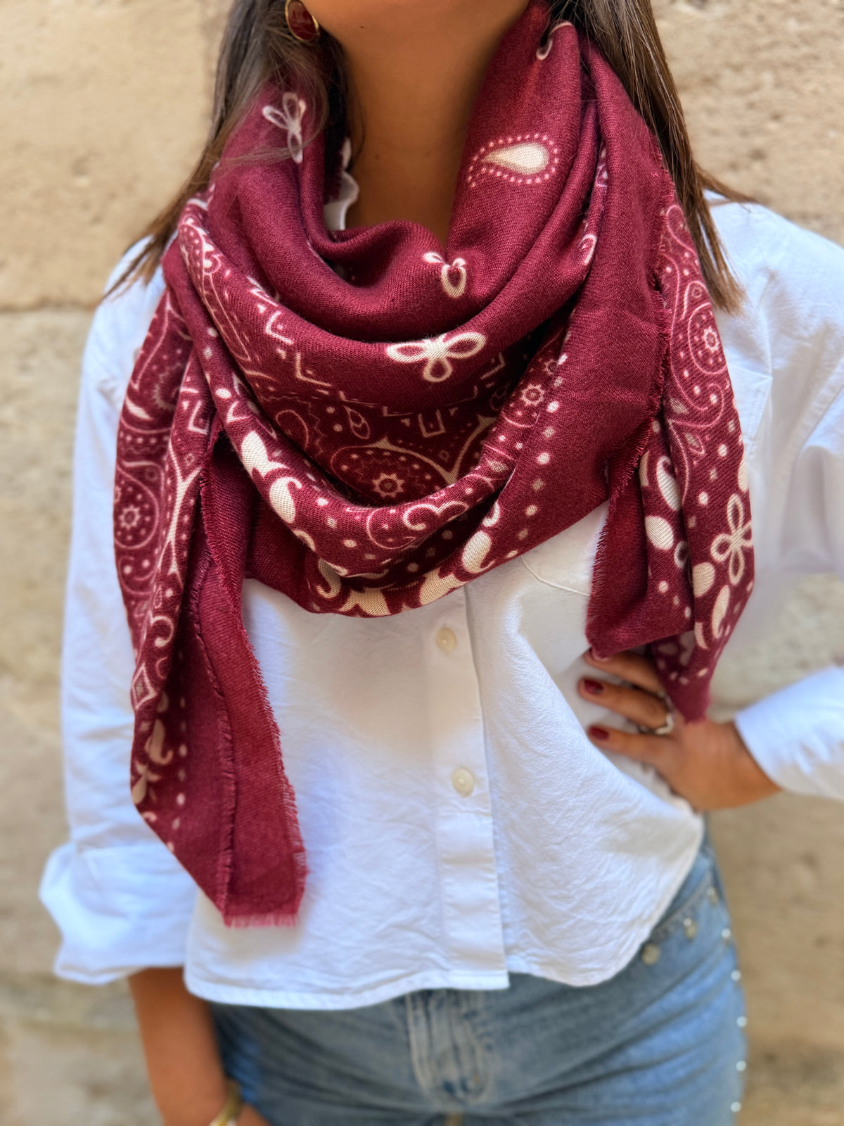 Foulard Nadine Bordeaux