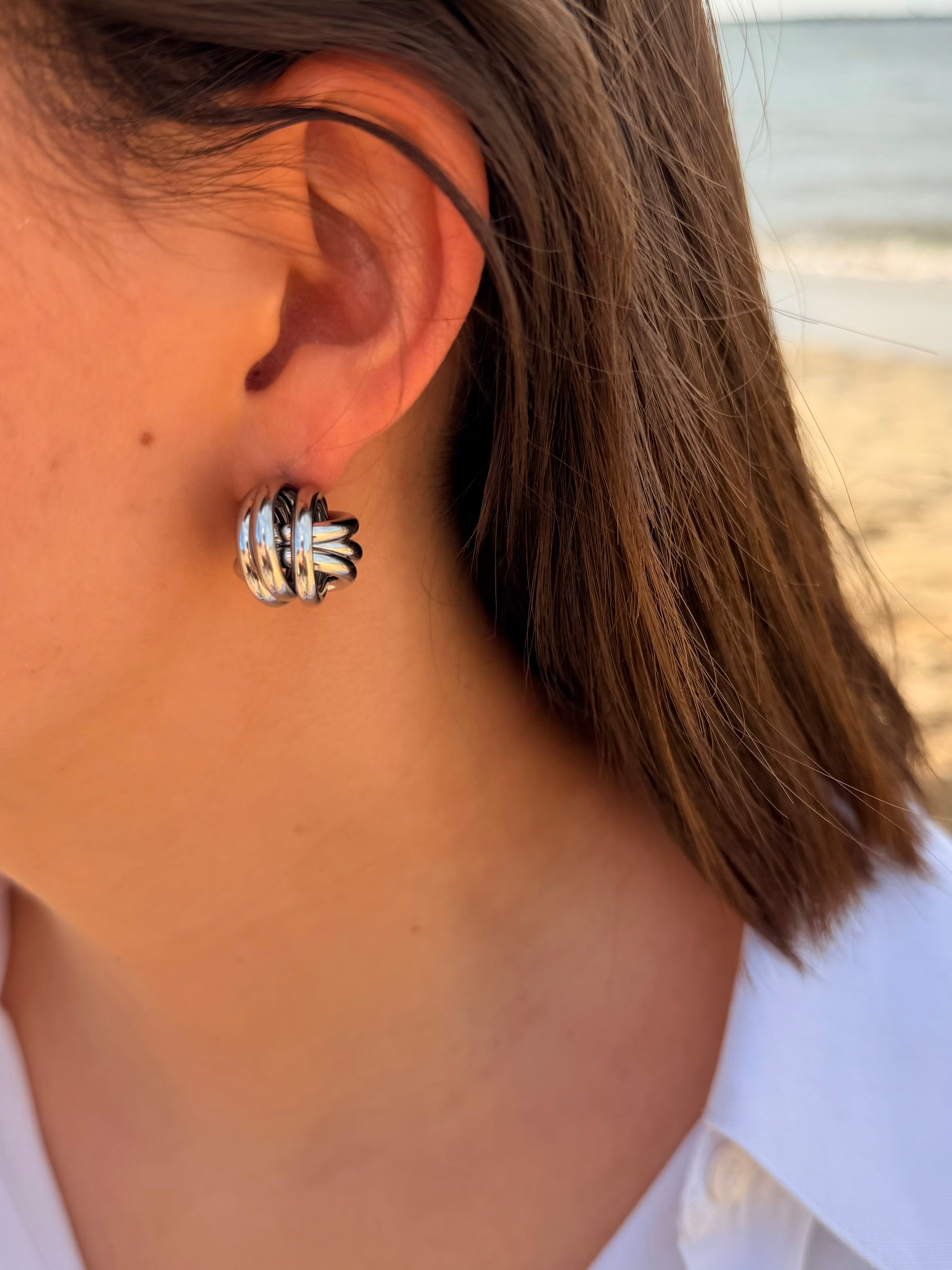 Boucles d’oreilles Solenn Argentées