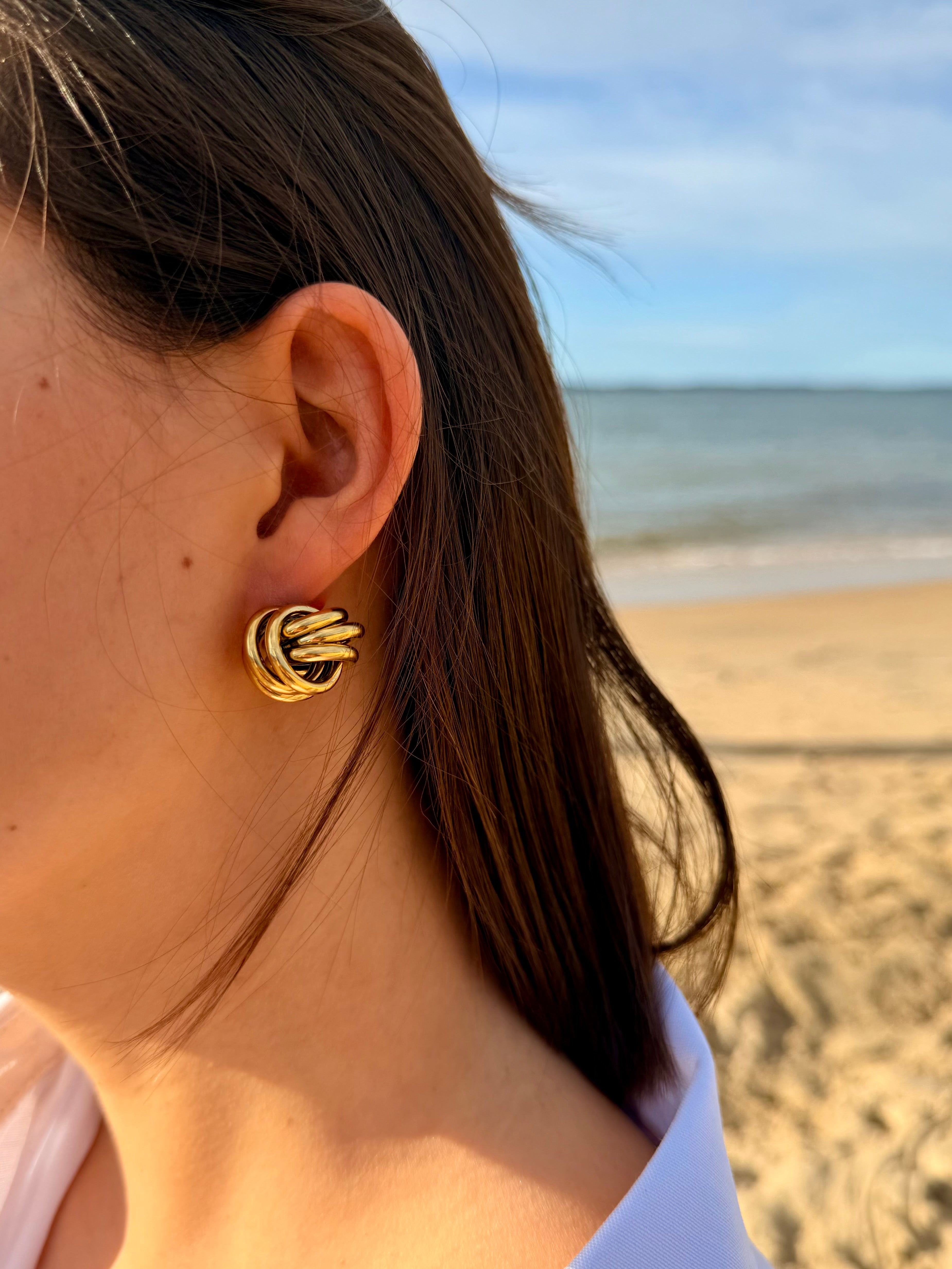 Boucles d’oreilles Solenn Dorées