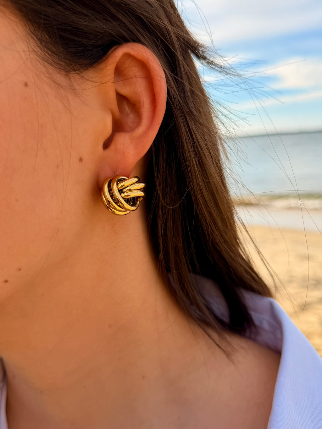 Boucles d’oreilles Solenn Dorées